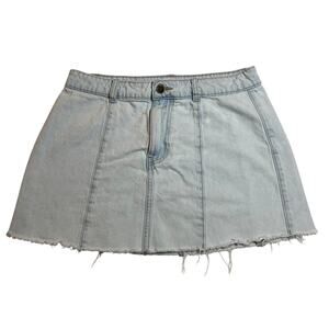 Zara Denim Mini Skirt w/ Raw Hem Size M Casual Festival Y2K Summer Cotton 90s